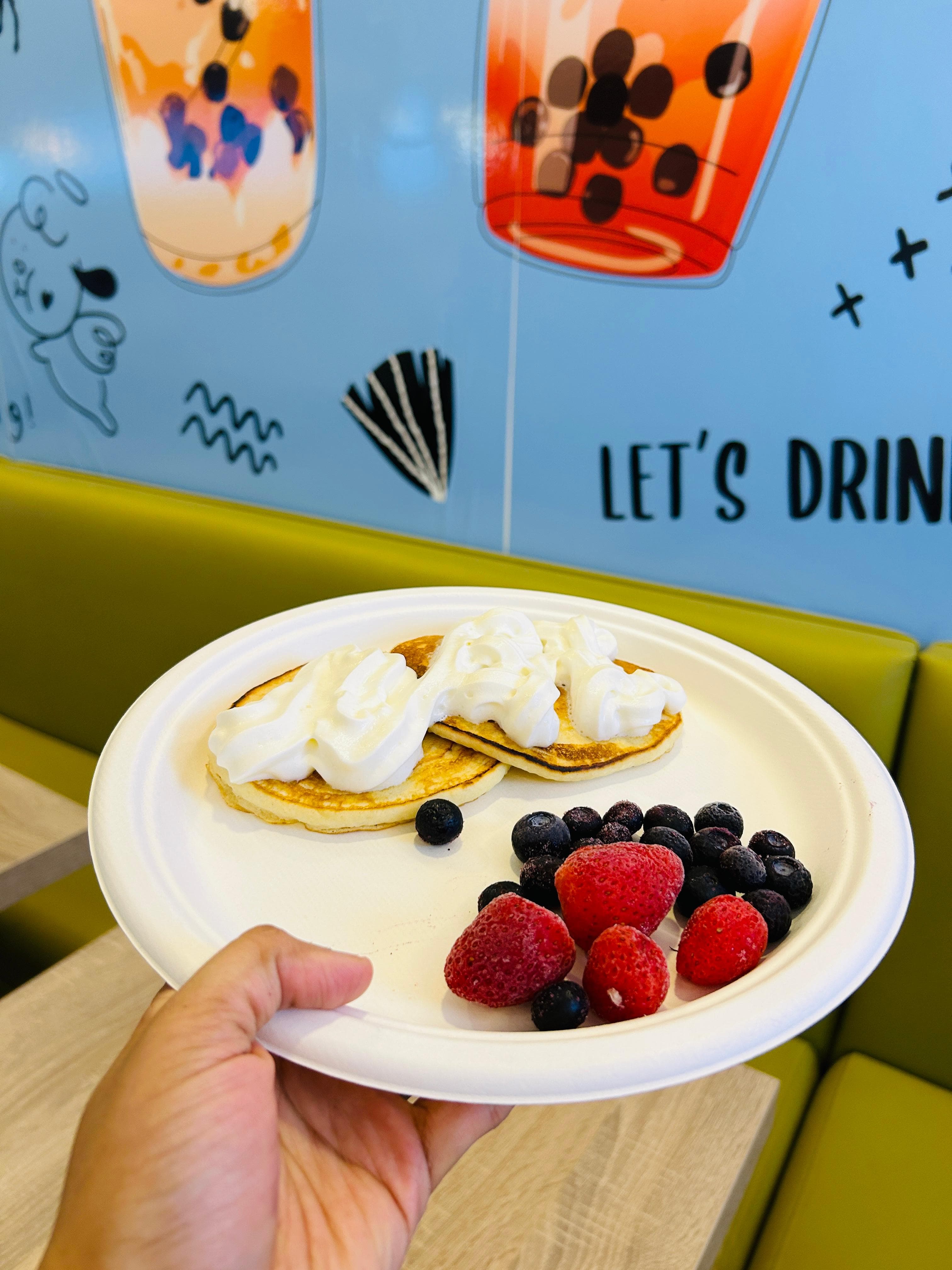 Fresh pancake with toppings