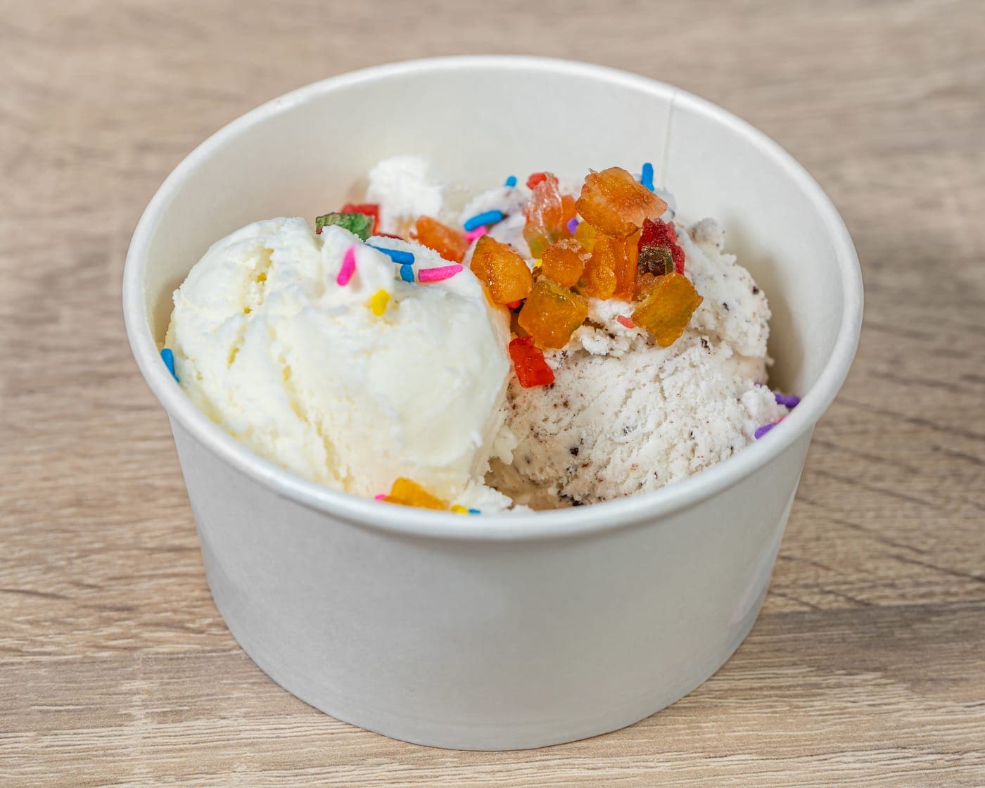 Scooped ice cream